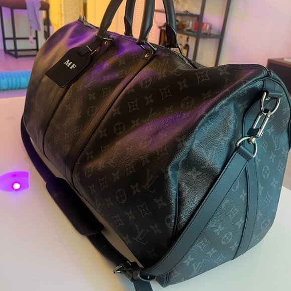 Louis Vuitton Keepall Bandoulière 55 Duffle Bag Monogram Eclipse - Picture 8 of 12